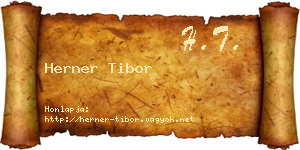 Herner Tibor névjegykártya